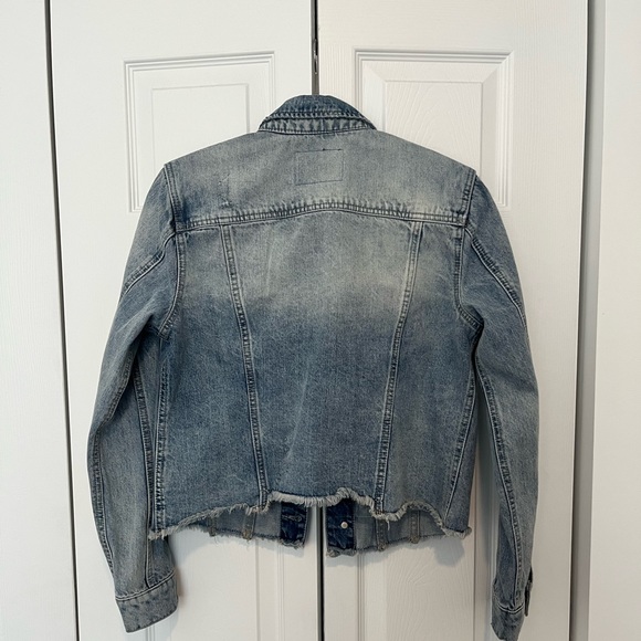 Blank NYC Raw Hem Distressed Denim Jacket - Picture 2 of 4